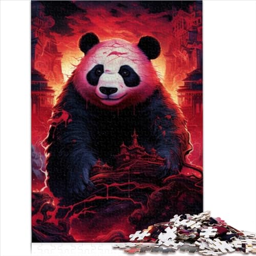 Puzzle Für Erwachsene, Bunter Panda, 300 Teile, Holzpuzzle, Tolles Geschenk Für Erwachsene (Größe 40X28CM) von ZOMTOON