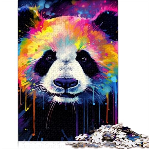Puzzle Für Erwachsene, Buntes Tier-Panda, 1000 Teile, Für Erwachsene Und Kinder, Holzpuzzles Für Kinder Ab 12 Jahren, Lernspiel (Größe 75X50CM) von ZOMTOON