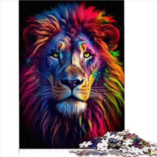 Puzzles für Erwachsene 1000 Bunte Löwentiere, quadratisches Puzzle für Erwachsene für Erwachsene und Kinder, Holzpuzzles, tolles Geschenk für Erwachsene (Größe 75x50cm) von ZOMTOON