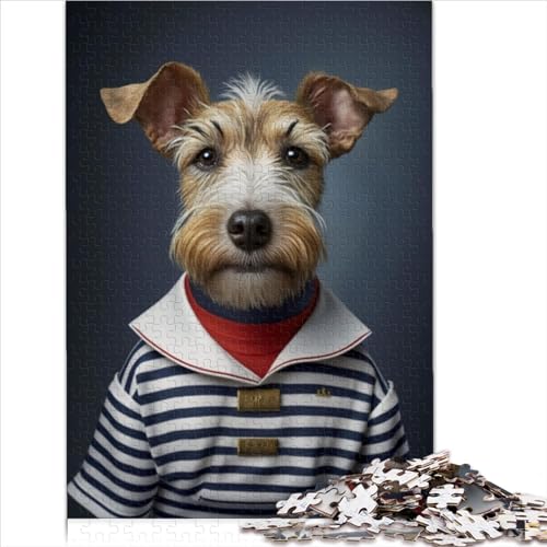 für Erwachsene 500 Teile Puzzle Niedlicher Hund im Stil Poster Puzzle für Erwachsene Holzpuzzles Tolles Geschenk für Erwachsene für Erwachsene (Größe 52x38cm) von ZOMTOON