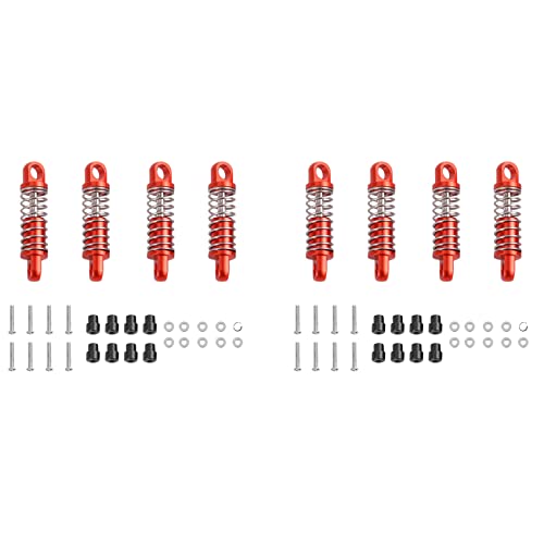 ZOMTTAR 8 Stücke Legierung Stoßdämpfer Dämpfer ÖL Gefüllt Typ Für Rc Hobby Modellauto 1/28 K969 K989 P929 Drift, Rot von ZOMTTAR