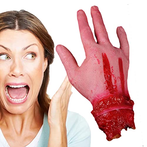 ZONEWD Blutige Hände Halloween-Dekorationen | Gruselige gefälschte blutige gebrochene getrennte Hand mit realistischem Aussehen, perfekt für Halloween-Dekoration, Aprilscherz, Cosplay und von ZONEWD