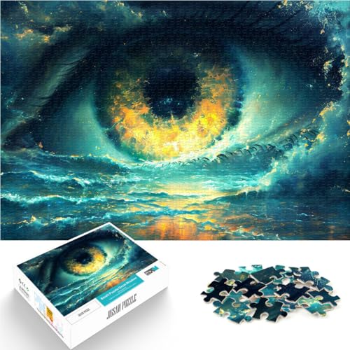 1000-Teile-Puzzle für Erwachsene Auge des Poseidon Aus Holz ab 14 Jahren Verbessern Sie Ihr Gedächtnis Geschenke für Freunde und Familie。Größe：50x75cm/19.6x29.5Zoll von ZONGJX