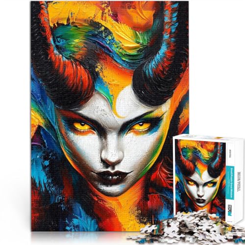 1000-Teile-Puzzle für Erwachsene Dämonin mit Hörnern Aus Karton ab 14 Jahren für die Heimdekoration Geschenkideen。Größe:38x52cm/14.9x20.4Zoll 1000-Teile-Puzzle für Erwachsene Dämonin mit Hörnern Aus Karton ab 14 Jahren für die Heimdekoration Geschenkideen。Größe:38x52cm/14.9x20.4Zoll von ZONGJX