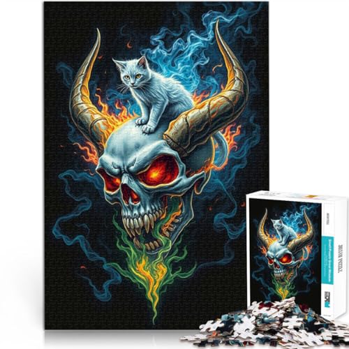 1000-Teile-Puzzle für Erwachsene EIN bedrohlicher Totenkopf Aus Karton ab 14 Jahren pädagogisches Lernen Tolles Geschenk。Größe:26x38cm/10.2x14.9Zoll 1000-Teile-Puzzle für Erwachsene EIN bedrohlicher Totenkopf Aus Karton ab 14 Jahren pädagogisches Lernen Tolles Geschenk。Größe:26x38cm/10.2x14.9Zoll von ZONGJX