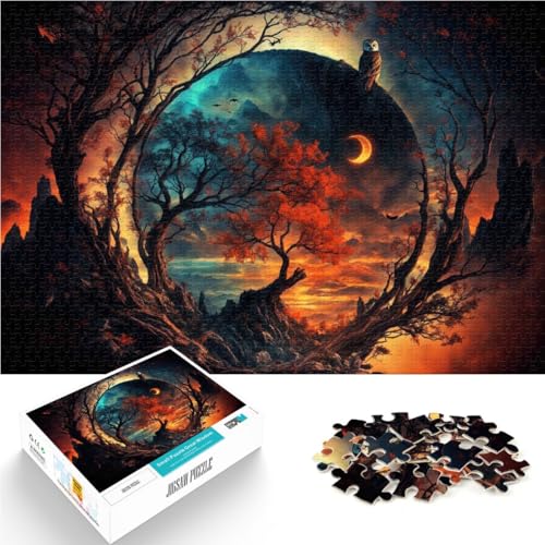 1000-Teile-Puzzle für Erwachsene Fantasie Bunte Landschaft Aus Holz ab 14 Jahren für die Heimdekoration Geschenkideen。Größe：50x75cm/19.6x29.5Zoll von ZONGJX