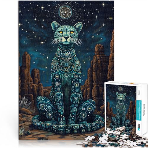 1000-Teile-Puzzle für Erwachsene Fantasie-Gepard Aus Karton ab 14 Jahren Schönes DesignspielSchönes Designspiel EIN Kunstwerk。Größe：26x38cm/10.2x14.9Zoll von ZONGJX