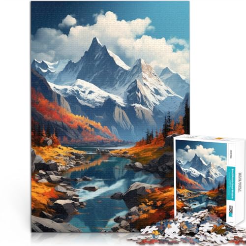 1000-Teile-Puzzle für Erwachsene Herbstliche Berglandschaft Aus Karton für 14+ Geschenke zur Heimdekoration Einzigartige Geburtstags Größe:38x52cm/14.9x20.4Zoll 1000-Teile-Puzzle für Erwachsene Herbstliche Berglandschaft Aus Karton für 14+ Geschenke zur Heimdekoration Einzigartige Geburtstags Größe:38x52cm/14.9x20.4Zoll von ZONGJX