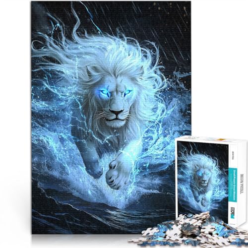 1000-Teile-Puzzle für Erwachsene Himmlischer weißer Löwe Aus Karton ab 14 Jahren Präzisionsschneiden Geschenk zum Geburtstag。Größe:38x52cm/14.9x20.4Zoll 1000-Teile-Puzzle für Erwachsene Himmlischer weißer Löwe Aus Karton ab 14 Jahren Präzisionsschneiden Geschenk zum Geburtstag。Größe:38x52cm/14.9x20.4Zoll von ZONGJX