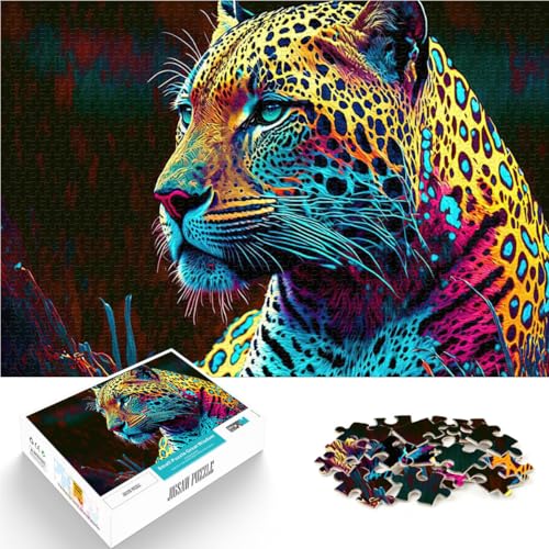 1000-Teile-Puzzle für Erwachsene Leopardentier Aus Holz ab 14 Jahren Staycation: Zeit totschlagen Geschenkideen。Größe：50x75cm/19.6x29.5Zoll von ZONGJX