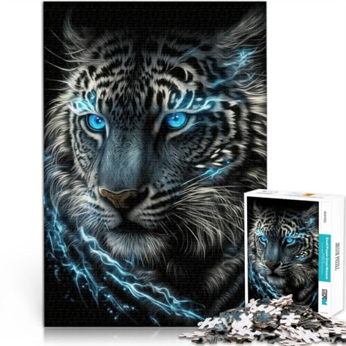 1000-Teile-Puzzle für Erwachsene Magischer Frosttiger Aus Karton für 14+ Lustige Spiele Lustige Aktivitäten für zu Hause, Geburtstagsgeschenke, Reisegeschenke。Größe：38x52cm/14.9x20.4Zoll von ZONGJX