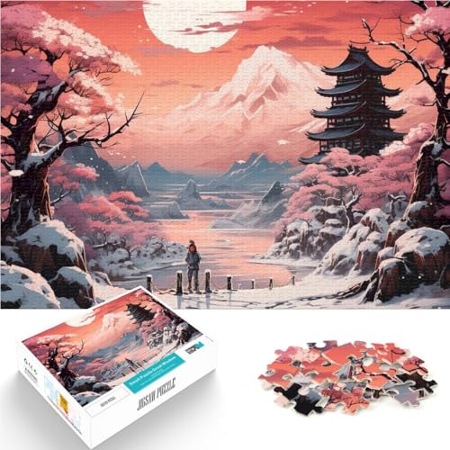 1000-Teile-Puzzle für Erwachsene japanische Landschaft Aus Karton ab 14 Jahren Spielzeug Lernspiele Antistress Schenkung von Kunstwerken。Größe：26x38cm/10.2x14.9Zoll von ZONGJX