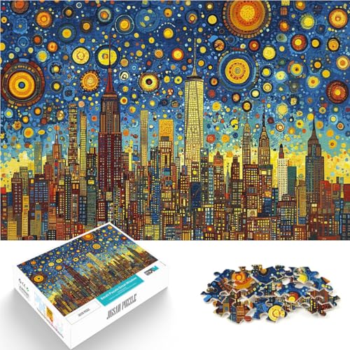 1000-Teile-Puzzle für Erwachsene und Jugendliche Sternennacht NYC Aus Karton ab 14 Jahren Entspannende Spiele Verbesserung der Liebe zwischen Paaren。Größe:38x52cm/14.9x20.4Zoll 1000-Teile-Puzzle für Erwachsene und Jugendliche Sternennacht NYC Aus Karton ab 14 Jahren Entspannende Spiele Verbesserung der Liebe zwischen Paaren。Größe:38x52cm/14.9x20.4Zoll von ZONGJX