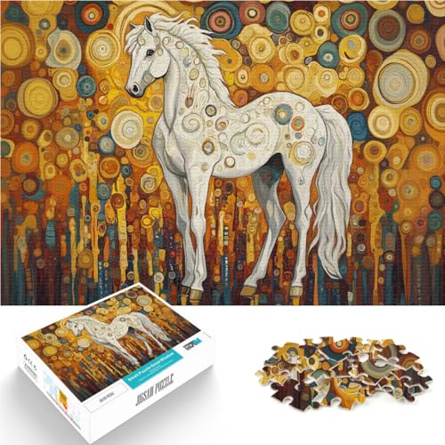 1000-Teile-Puzzle für Erwachsene und Jugendliche Weißes Pferd im Gustav-Stil Aus Karton ab 14 Jahren Verbessern Sie Ihr Gedächtnis Geschenke für Freunde und Familie。Größe:26x38cm/10.2x14.9Zoll 1000-Teile-Puzzle für Erwachsene und Jugendliche Weißes Pferd im Gustav-Stil Aus Karton ab 14 Jahren Verbessern Sie Ihr Gedächtnis Geschenke für Freunde und Familie。Größe:26x38cm/10.2x14.9Zoll von ZONGJX