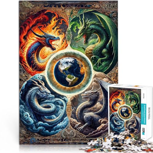 1000-Teile-Puzzle für Teenager Drachenelement Aus Karton ab 14 Jahren Lernspiel Verbesserung der Liebe zwischen Paaren。Größe:26x38cm/10.2x14.9Zoll 1000-Teile-Puzzle für Teenager Drachenelement Aus Karton ab 14 Jahren Lernspiel Verbesserung der Liebe zwischen Paaren。Größe:26x38cm/10.2x14.9Zoll von ZONGJX