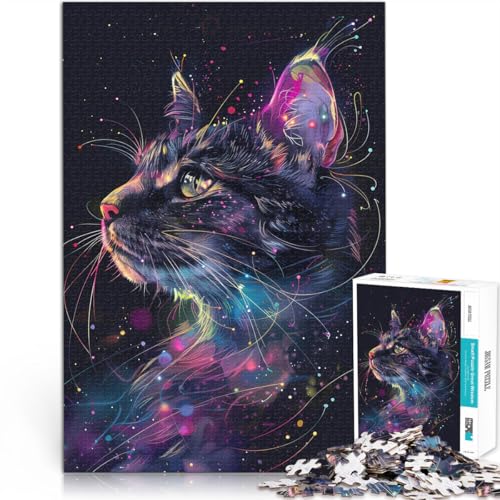 1000-Teile-Puzzle für Teenager Galaxie-Katze Aus Karton ab 14 Jahren Puzzle für Lernspiel zum Geburtstag und Weihnachten。Größe：26x38cm/10.2x14.9Zoll von ZONGJX