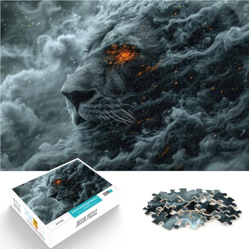 1000-Teile-Puzzle für Teenager Geheimnisvoller Löwe Aus Karton ab 14 Jahren Hands-on-Spiel Geschenke für Freunde und Familie。Größe：38x52cm/14.9x20.4Zoll von ZONGJX
