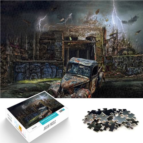 1000-Teile-Puzzle für Teenager Horrorsturm-Apokalypse Aus Holz ab 14 Jahren Praktisches Spiel Weihnachtsspiel Geschenke für Frauen。Größe：50x75cm/19.6x29.5Zoll von ZONGJX