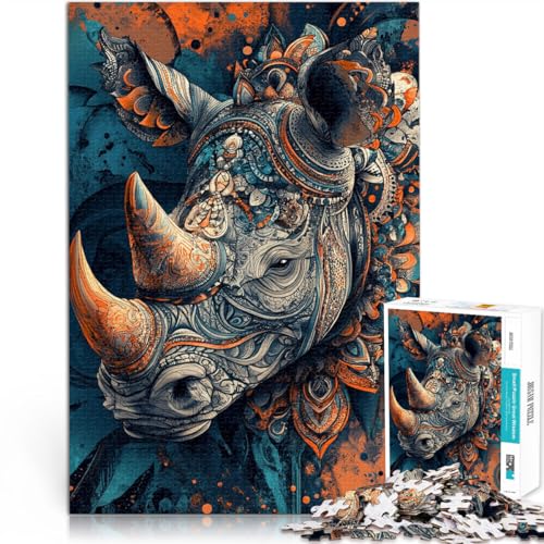 1000-Teile-Puzzle für Teenager Tier Nashorn Aus Karton ab 14 Jahren für die Heimdekoration Geschenkideen。Größe:26x38cm/10.2x14.9Zoll 1000-Teile-Puzzle für Teenager Tier Nashorn Aus Karton ab 14 Jahren für die Heimdekoration Geschenkideen。Größe:26x38cm/10.2x14.9Zoll von ZONGJX
