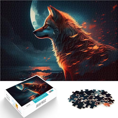 1000-Teile-Puzzles für Erwachsene Bunter Wolf und Mond Aus Karton Geeignet für Personen ab 14 Jahren Kunstdekoration für Zuhause tolles Geschenk。Größe:26x38cm/10.2x14.9Zoll 1000-Teile-Puzzles für Erwachsene Bunter Wolf und Mond Aus Karton Geeignet für Personen ab 14 Jahren Kunstdekoration für Zuhause tolles Geschenk。Größe:26x38cm/10.2x14.9Zoll von ZONGJX