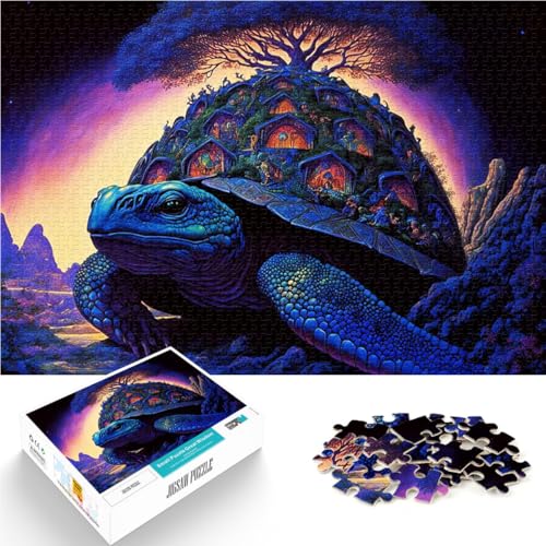 1000 Teile für Geschenke für Erwachsene Fantasy Natur Schildkröte Aus Holz für 14+ Heimdekorationsspiel Gutes Geschenk。Größe：50x75cm/19.6x29.5Zoll von ZONGJX