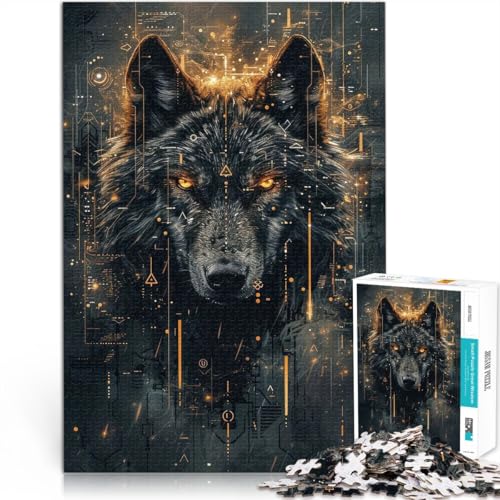 1000 Teile für Geschenke für Erwachsene Schwarzer und Goldener Wolf Aus Karton für 14+ Staycation: Zeit totschlagen Geschenkideen。Größe:26x38cm/10.2x14.9Zoll 1000 Teile für Geschenke für Erwachsene Schwarzer und Goldener Wolf Aus Karton für 14+ Staycation: Zeit totschlagen Geschenkideen。Größe:26x38cm/10.2x14.9Zoll von ZONGJX