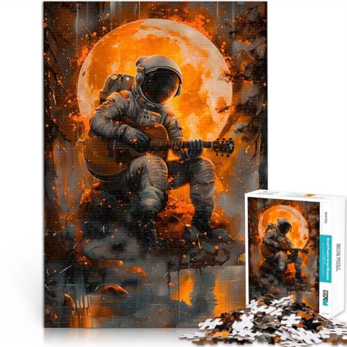 1000-teilige Puzzles für Erwachsene Astronaut spielt Gitarre Aus Karton für und ab 14 Jahren Spiel Wanddekoration Einzigartige Geschenke zum Geburtstag und zu Weihnachten。Größe：26x38cm/10.2x14.9Zoll von ZONGJX