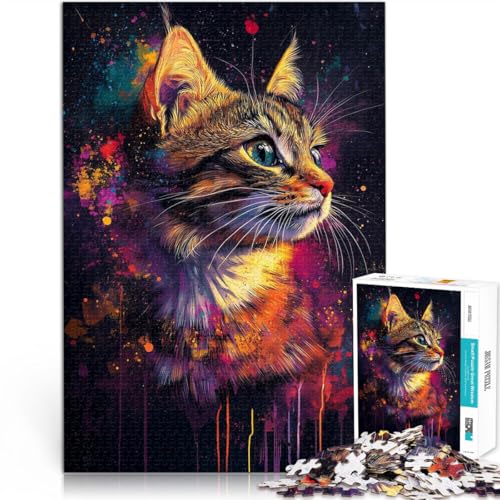 1000-teilige Puzzles für Erwachsene Buntes Katzenporträt Aus Karton für und ab 14 Jahren Lernspiele für Erwachsene und Jugendliche Kunstwerk Geschenk。Größe:26x38cm/10.2x14.9Zoll 1000-teilige Puzzles für Erwachsene Buntes Katzenporträt Aus Karton für und ab 14 Jahren Lernspiele für Erwachsene und Jugendliche Kunstwerk Geschenk。Größe:26x38cm/10.2x14.9Zoll von ZONGJX