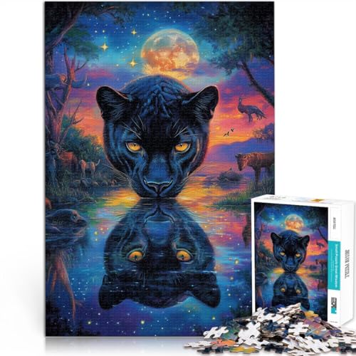 1000-teilige Puzzles für Erwachsene Farbmalerei schwarzer Panther Aus Karton für und ab 14 Jahren für Lernspiel-Herausforderungsspielzeug Geschenk zum Geburtstag。Größe:26x38cm/10.2x14.9Zoll 1000-teilige Puzzles für Erwachsene Farbmalerei schwarzer Panther Aus Karton für und ab 14 Jahren für Lernspiel-Herausforderungsspielzeug Geschenk zum Geburtstag。Größe:26x38cm/10.2x14.9Zoll von ZONGJX