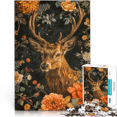 1000-teilige Puzzles für Erwachsene Hirsch Natur Tier Aus Karton für und ab 14 Jahren Herausforderungsspielzeug Einzigartige Wohndekorationen und Geschenke。Größe：26x38cm/10.2x14.9Zoll von ZONGJX