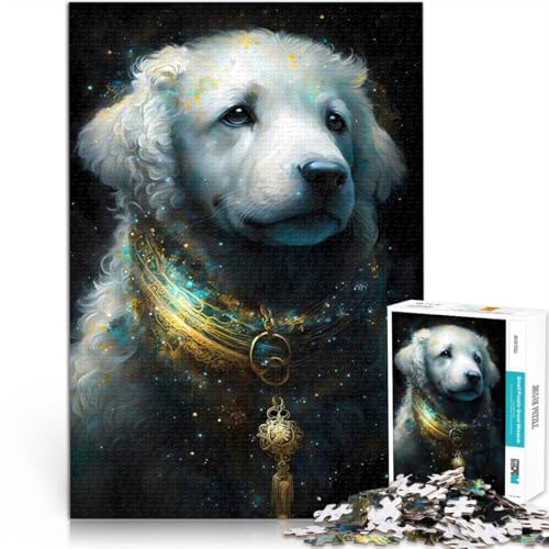 1000-teilige Puzzles für Erwachsene und Jugendliche Bichon Frisé Hund Aus Holz Geeignet für Kinder ab 14 Jahren Herausforderungsspielzeug Einzigartige Wohndekorationen und Geschenke。Größe：50x75cm von ZONGJX