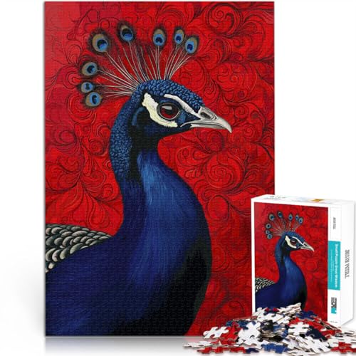 1000-teilige Puzzles für Erwachsene und Jugendliche Pfau Aus Karton Geeignet für Kinder ab 14 Jahren Startseite Lernspiele DIY Spielzeug Tolle Geschenke und Spielzeuge。Größe：38x52cm/14.9x20.4Zoll von ZONGJX