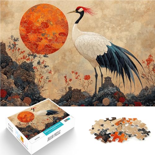 1000-teiliges Puzzle für Erwachsene Abstraktes Gemälde eines Kranichs Aus Karton Geeignet für Kinder ab 14 Jahren Denksportaufgabe-Spiel Spiele Spielzeug Geschenk。Größe：26x38cm/10.2x14.9Zoll von ZONGJX