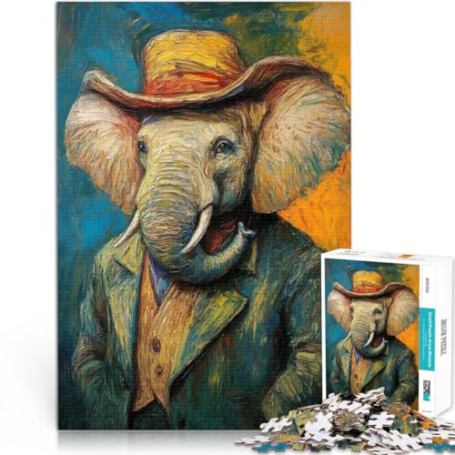 1000-teiliges Puzzle für Erwachsene Elefant mit Hut Aus Karton ab 14 Jahren Lernspielzeug-Herausforderung Tolle Geschenke und Spielzeuge。Größe:26x38cm/10.2x14.9Zoll 1000-teiliges Puzzle für Erwachsene Elefant mit Hut Aus Karton ab 14 Jahren Lernspielzeug-Herausforderung Tolle Geschenke und Spielzeuge。Größe:26x38cm/10.2x14.9Zoll von ZONGJX