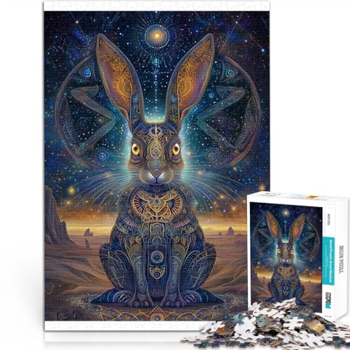 1000-teiliges Puzzle für Erwachsene Farbiger Hase Aus Holz ab 14 Jahren Analyse und Logik Geburtstagsgeschenke。Größe：50x75cm/19.6x29.5Zoll von ZONGJX