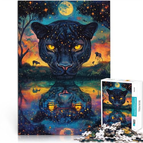 1000-teiliges Puzzle für Erwachsene Farbmalerei schwarzer Panther Aus Karton ab 14 Jahren Lernspielzeug für die ganze Familie Spiele Spielzeug Geschenk。Größe:26x38cm/10.2x14.9Zoll 1000-teiliges Puzzle für Erwachsene Farbmalerei schwarzer Panther Aus Karton ab 14 Jahren Lernspielzeug für die ganze Familie Spiele Spielzeug Geschenk。Größe:26x38cm/10.2x14.9Zoll von ZONGJX