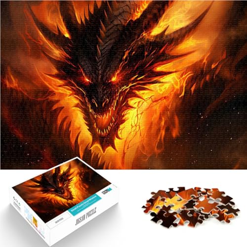 1000-teiliges Puzzle für Erwachsene Feuerspeiender Drache Aus Karton ab 14 Jahren Schwierig und herausfordernd Einzigartige Wohndekorationen und Geschenke。Größe:26x38cm/10.2x14.9Zoll 1000-teiliges Puzzle für Erwachsene Feuerspeiender Drache Aus Karton ab 14 Jahren Schwierig und herausfordernd Einzigartige Wohndekorationen und Geschenke。Größe:26x38cm/10.2x14.9Zoll von ZONGJX