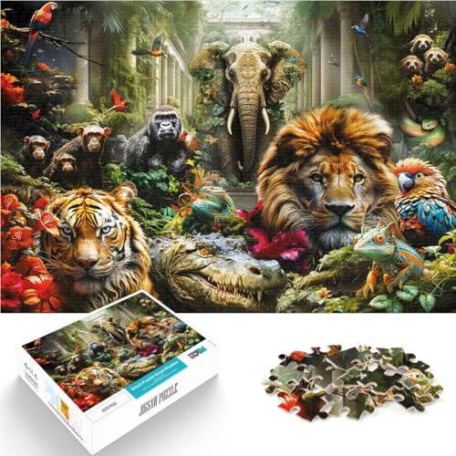 1000-teiliges Puzzle für Erwachsene Geheimnisvolle Dschungeltiere Aus Karton ab 14 Jahren Harte Herausforderung Lernen pädagogisches Geschenk。Größe:26x38cm/10.2x14.9Zoll 1000-teiliges Puzzle für Erwachsene Geheimnisvolle Dschungeltiere Aus Karton ab 14 Jahren Harte Herausforderung Lernen pädagogisches Geschenk。Größe:26x38cm/10.2x14.9Zoll von ZONGJX