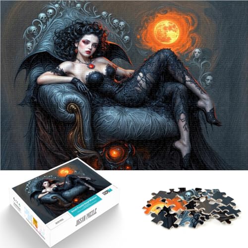 1000-teiliges Puzzle für Erwachsene Gotische Vampirkönigin Aus Holz ab 14 Jahren DIY-Spielzeug Einzigartige Geschenke zum Geburtstag und zu Weihnachten。Größe：50x75cm/19.6x29.5Zoll von ZONGJX