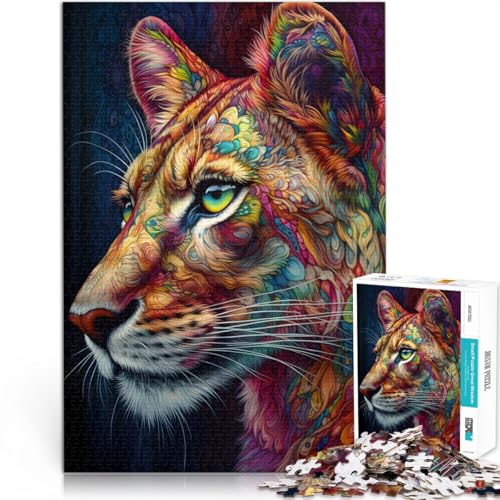 1000-teiliges Puzzle für Erwachsene Puma in farbenfroher Kunst Aus Karton ab 14 Jahren Puzzlespiel Angeboten als Geschenk für die ganze Familie。Größe:26x38cm/10.2x14.9Zoll 1000-teiliges Puzzle für Erwachsene Puma in farbenfroher Kunst Aus Karton ab 14 Jahren Puzzlespiel Angeboten als Geschenk für die ganze Familie。Größe:26x38cm/10.2x14.9Zoll von ZONGJX