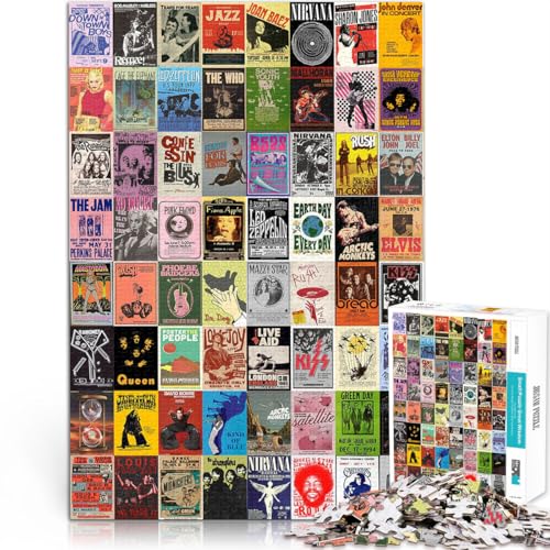 1000-teiliges Puzzle für Erwachsene Retro-Graffiti-Collage Aus Karton ab 14 Jahren Denksportaufgabe-Spiel Spiele Spielzeug Geschenk。Größe：26x38cm/10.2x14.9Zoll von ZONGJX