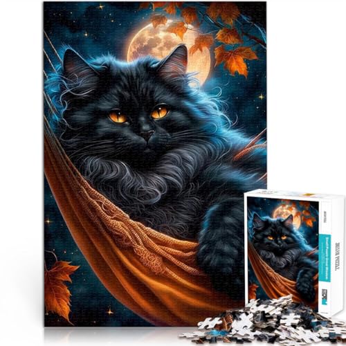1000-teiliges Puzzle für Erwachsene Schwarze Katze unter dem Mond Aus Karton ab 14 Jahren Lernspiel Verbesserung der Liebe zwischen Paaren。Größe:26x38cm/10.2x14.9Zoll 1000-teiliges Puzzle für Erwachsene Schwarze Katze unter dem Mond Aus Karton ab 14 Jahren Lernspiel Verbesserung der Liebe zwischen Paaren。Größe:26x38cm/10.2x14.9Zoll von ZONGJX