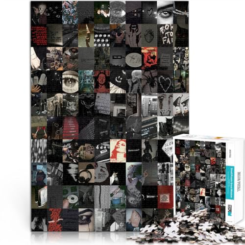 1000-teiliges Puzzle für Erwachsene Schwarze Retro-Collage Aus Holz ab 14 Jahren Praktisches Spiel Weihnachtsspiel Geschenke für Frauen。Größe:50x75cm/19.6x29.5Zoll 1000-teiliges Puzzle für Erwachsene Schwarze Retro-Collage Aus Holz ab 14 Jahren Praktisches Spiel Weihnachtsspiel Geschenke für Frauen。Größe:50x75cm/19.6x29.5Zoll von ZONGJX