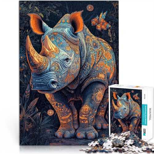 1000-teiliges Puzzle für Erwachsene Tier Nashorn Aus Karton ab 14 Jahren Heimdekorationsspiel Gutes Geschenk。Größe:26x38cm/10.2x14.9Zoll 1000-teiliges Puzzle für Erwachsene Tier Nashorn Aus Karton ab 14 Jahren Heimdekorationsspiel Gutes Geschenk。Größe:26x38cm/10.2x14.9Zoll von ZONGJX