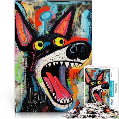 1000-teiliges Puzzle für Erwachsene Verrückte Hundekunst Aus Karton Geeignet für Kinder ab 14 Jahren Denksportaufgabe-Spiel Spiele Spielzeug Geschenk。Größe：26x38cm/10.2x14.9Zoll von ZONGJX