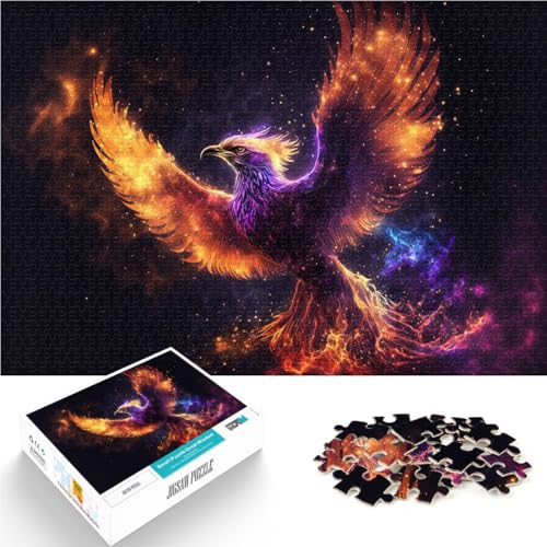 1000-teiliges Puzzle für Erwachsene Vogel Phönix Aus Holz ab 14 Jahren Herausforderndes Spielzeug Es eignet ganze Familie。Größe：50x75cm/19.6x29.5Zoll von ZONGJX