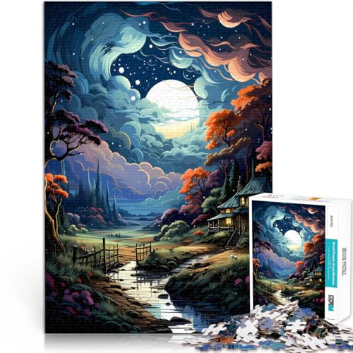 Präzisionsgeschnittenes 1000-teiliges Puzzle Erstaunlich Bunte Landschaft Aus Karton ab 14 Jahren Anspruchsvolles Spiel und Familienspiel tolles Größe：38x52cm/14.9x20.4Zoll von ZONGJX