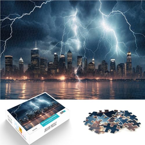 Präzisionsgeschnittenes 1000-teiliges Puzzle Skyline von Lightning City Aus Karton ab 14 Jahren Herausforderndes Spielzeug Es eignet ganze Familie。Größe:26x38cm Präzisionsgeschnittenes 1000-teiliges Puzzle Skyline von Lightning City Aus Karton ab 14 Jahren Herausforderndes Spielzeug Es eignet ganze Familie。Größe:26x38cm von ZONGJX