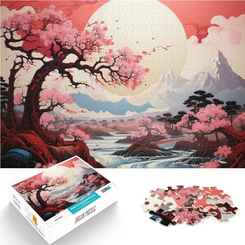 Präzisionsgeschnittenes 1000-teiliges Puzzle japanische Landschaft Aus Holz ab 14 Jahren Lernspielzeug zum Lernen Weihnachts- und Geburtstagsgeschenke。Größe：50x75cm/19.6x29.5Zoll von ZONGJX