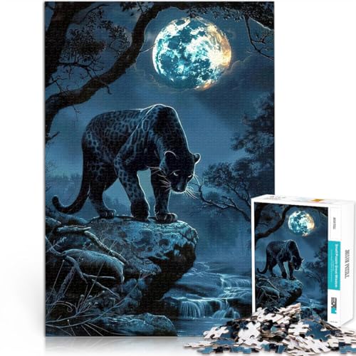 Puzzle 1000 Teile Erwachsene Schwarzer Panther unter dem Mond Aus Karton ab 14 Jahren Intellektuelles Dekompressions-Lernspielzeug Geburtstagsgeschenke。Größe:26x38cm/10.2x14.9Zoll Puzzle 1000 Teile Erwachsene Schwarzer Panther unter dem Mond Aus Karton ab 14 Jahren Intellektuelles Dekompressions-Lernspielzeug Geburtstagsgeschenke。Größe:26x38cm/10.2x14.9Zoll von ZONGJX